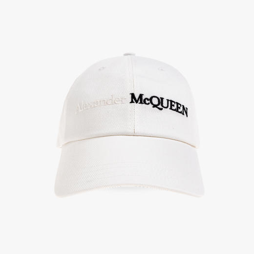 ALEXANDER MCQUEEN 亚历山大.麦昆 男士字母徽标刺绣棉质棒球帽 白色 782062 4105Q 9060 商品图0