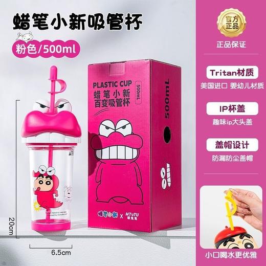 【蜡笔小新】夏儿童水杯 女生高颜值 学生桌面吸管杯tritan塑料杯子 商品图8