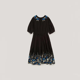 YMC GARDEN DRESS 女装棉麻混纺刺绣连衣裙