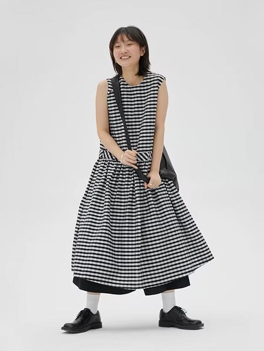 步履不停/4B31130C/格纹背心碎褶连衣裙 商品图0
