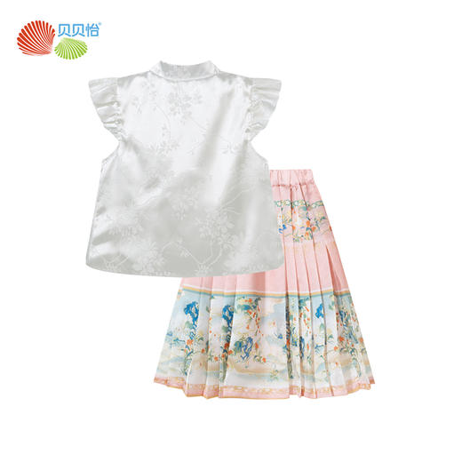 贝贝怡女童夏季马面裙套装2024儿童国风汉服新中式夏装两件套童装 商品图5