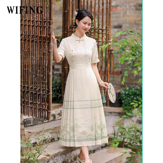 新中式日常可穿马面裙汉服成人2025新款夏高腰小个子轻国风连衣裙 商品图0