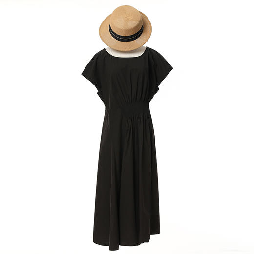 famecoco范可儿连肩袖夏季连衣裙女设计感收腰小黑裙FAC3FA055 商品图0