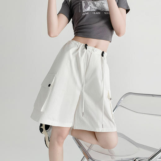 【时髦精酷爱，纯棉水洗工装短裤】好裤不挑人穿出高美酷，a字版型清凉舒适遮肉显瘦显高，夏季新款宽松直筒工装裤休闲辣妹阔腿运动五分中裤QQ 商品图10