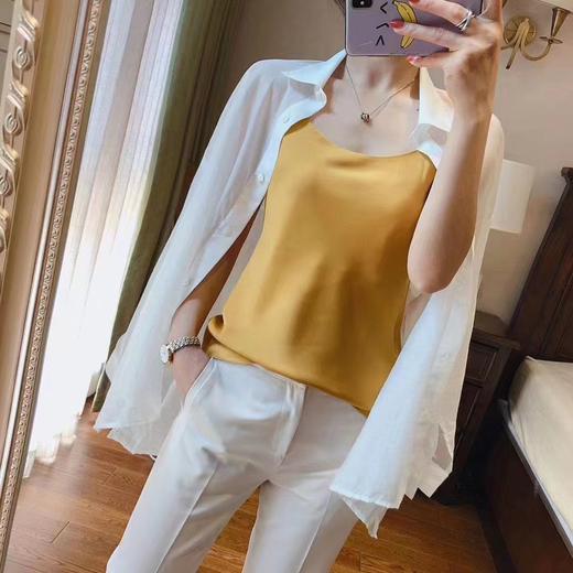 醋酸桑蚕丝缎面系带打底吊气质带背心  华美小V领必备吊带 商品图9