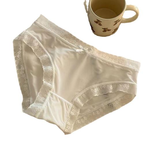 【3条装！屁屁面膜裤】春夏色冰丝无痕内裤女生中腰纯欲性感蕾丝少女内裤 商品图4