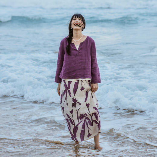 绽放旅行女装306朵/萱草花印花吊带裙旅游穿搭海边度假连衣裙 商品图2