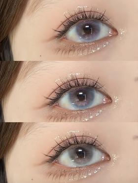 mimipark 半年抛 透光白桃&叙夏晚梦&樱落冰川 渐变 粉灰/粉紫/粉蓝 14.5mm 两片装 