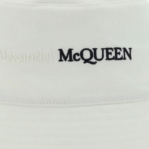 ALEXANDER MCQUEEN 亚历山大.麦昆 男士字母徽标刺绣棉质渔夫帽 白色 782063 4105Q 9060 商品图2