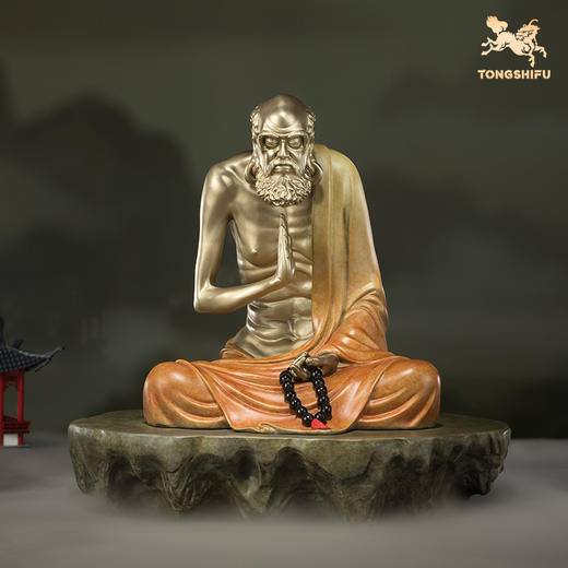 铜师傅 正版授权《少林联名之达摩系列》佛像桌面客厅家居摆件 商品图3