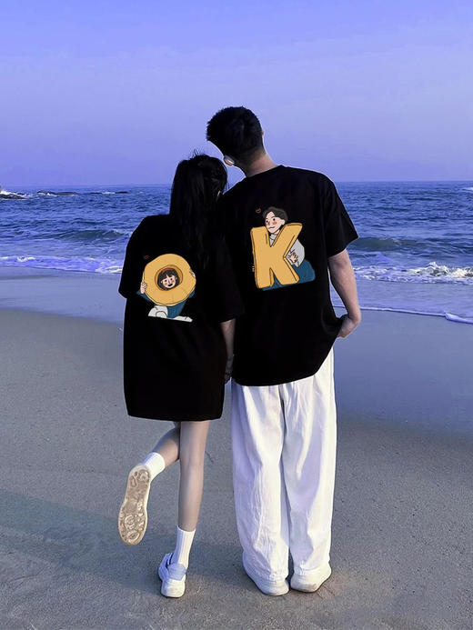 【大码情侣装】特别的ok短袖纯棉 夏季ins潮休闲T恤上衣 情人节 商品图4