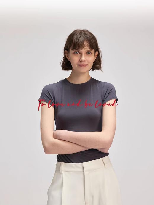 shyshystill/shy202402035/超柔软莫代尔紧身t小版型短袖 商品图2