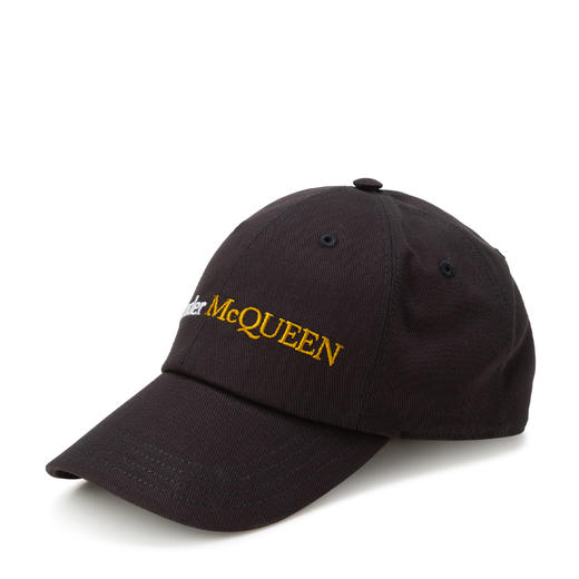 ALEXANDER MCQUEEN 亚历山大.麦昆 男士字母徽标刺绣棉质棒球帽 黑色 782062 4105Q 1080 商品图1