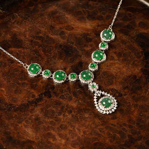 翡翠包银项链 商品图3