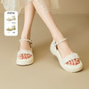 西遇厚底凉鞋女新款夏季法式仙女风珍珠一字带凉鞋配裙子女鞋V1546934 商品缩略图0