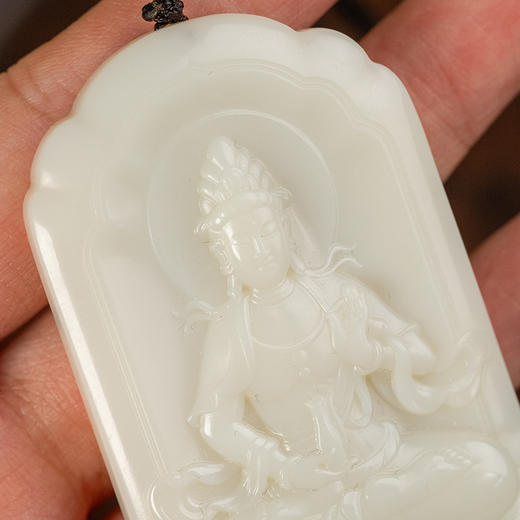 玉雕净瓶观音牌挂饰 商品图2
