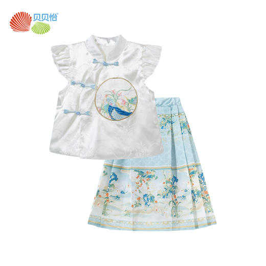 贝贝怡女童夏季马面裙套装2024儿童国风汉服新中式夏装两件套童装 商品图10