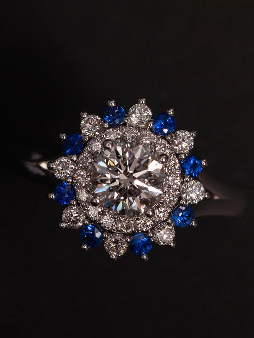 LUCINE 婚礼珠宝情侣求婚订婚结婚戒指1克拉钻戒天然证书钻石定制 商品图1