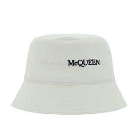 ALEXANDER MCQUEEN 亚历山大.麦昆 男士字母徽标刺绣棉质渔夫帽 白色 782063 4105Q 9060