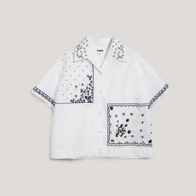 YMC WANDA SHIRT 女装棉府绸刺绣短袖衬衫