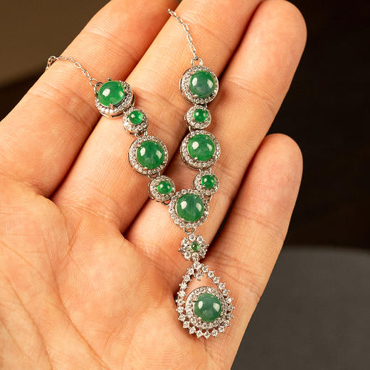 翡翠包银项链 商品图4