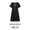 [奢姿轻奢系列]夏季大码女装圆领裙子胖妹妹优雅蝴蝶结钉珠连衣裙8942890004/// 商品缩略图0