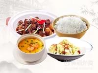 土豆烧牛腩+大碗花菜+蒸鸡蛋+米饭 商品图0