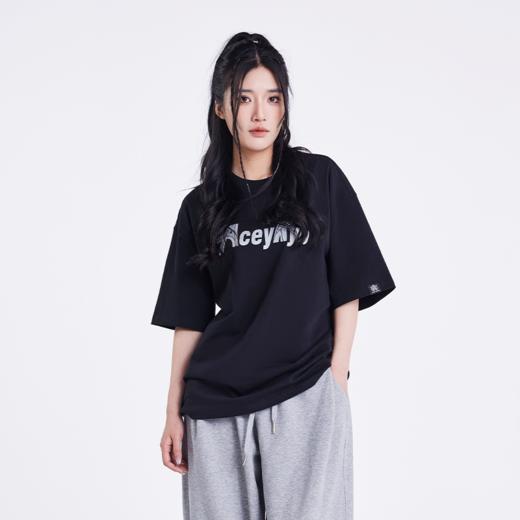 ACEYKYB黄子韬多巴胺简约字母短袖男女2025夏新款潮流百搭休闲T恤 商品图3