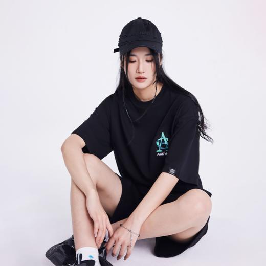 ACEYKYB黄子韬趣味积木塔T恤男女2025夏季新款章仔贴布绣休闲短袖 商品图1