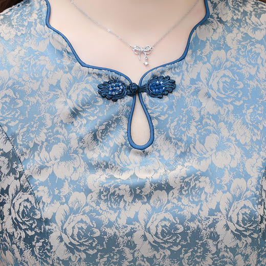 中国风纯色，中长款连衣裙QYM-KED-H1862-Y 商品图3