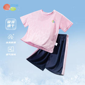 贝贝怡儿童短袖套装速干夏季新款宝宝夏装T恤衣服女童短裤潮