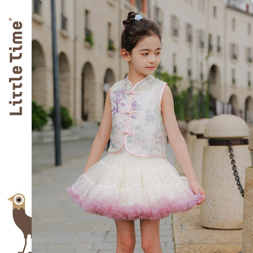 littletime女童中国风汉服套装tutu裙2024夏装女孩新中式两件套 商品图2