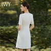 IWY/时尚通勤圆领连衣裙女气质职业装上班族通勤正装裙收腰约会裙Q1087 商品缩略图3