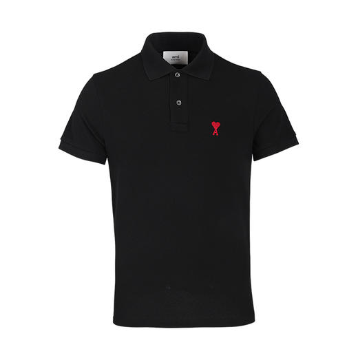 AMI 男士全棉质感刺绣红心logo商务休闲短袖Polo T恤11957 商品图10
