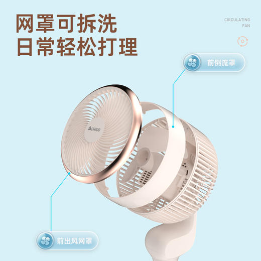 【台立两用！空气循环扇】家用电风扇涡轮静音对流立式风扇智能遥控落地风扇，55°左右自动摇头，45°上下手动摇头，轻松覆盖更大空间 清凉面面俱到。ry 商品图1