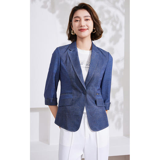 乔万尼100%桑蚕丝短外套夏新品精致感小西装EM2B798 商品图1