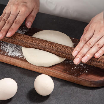 美厨（maxcook）擀面 鸡翅木无漆擀面棍压面棍烘焙小工具中号 单根长30cm MCPJ371 /厨具 /烘焙用具 /擀面杖/切面刀 商品图4