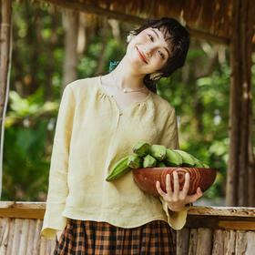 绽放旅行女装522朵/100%汉麻高端宽松文艺休闲百搭防晒衬衫