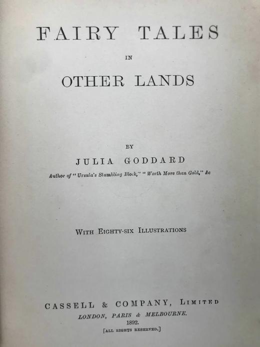 含中国内容！1892年 异国童话故事集 86幅插图 漆布精装32开 商品图3