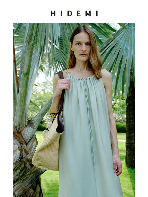 HIDEMI度假系列草编拼皮VASE TOTE艺术感花瓶手提肩背多用式托特包 商品图3