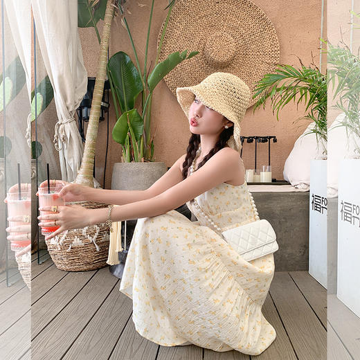 <曾小咸推荐>【莉香恋人】黄色碎花连衣裙+开衫 商品图2