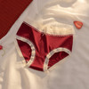 【3条装 裸感亲肤 爱不释手~】大红大紫本命年大红色内裤女加大码中腰透气无痕女士内裤结婚喜庆 商品缩略图5