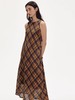 shyshystill/shy202304009/棕色格子复古抗皱显瘦无袖简单经典连衣裙 商品缩略图3