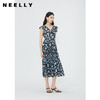 NEELLY纳俪商场同款无袖V领绑带连衣裙女下摆开叉度假风碎花A字裙N24052Y01167 商品缩略图2