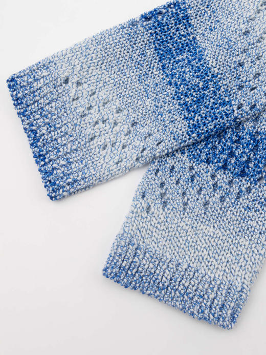 COCO ZONE"多瑙河"2024早春时尚设计感渐变条纹圆领长袖针织衫CC1A0552 商品图6