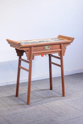 红桥红  家具严选  缅甸花梨（大果紫檀）【石面 97 单联 翘头案】