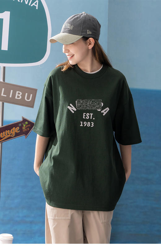 帆船 夏季新款 日系潮流贴布刺绣LOGO字母 纯棉宽松圆领短袖T恤 男女休闲 5色 NT-2692 商品图2