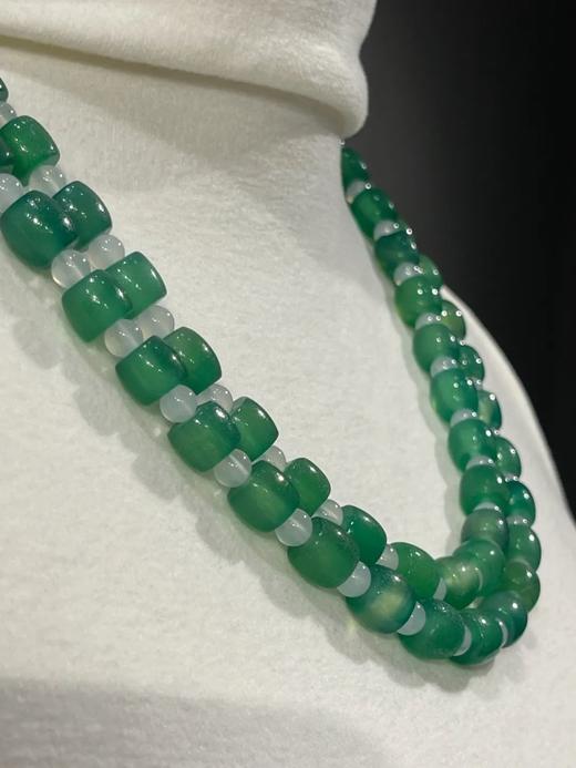 翠绿玉髓玛瑙鼓珠项链，顺丰包邮 商品图4