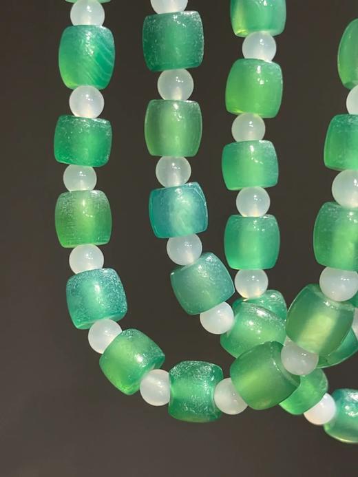 翠绿玉髓玛瑙鼓珠项链，顺丰包邮 商品图7