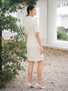 2024夏季新款米白色短袖连衣裙女气质经典通勤风连衣裙优雅职场西装裙 商品缩略图4